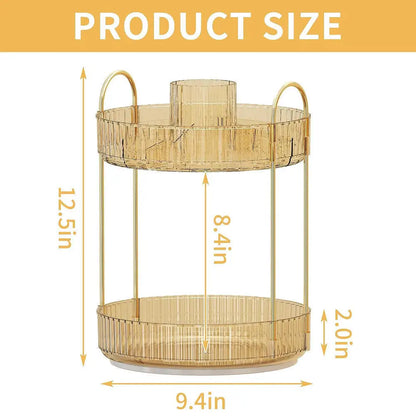 360° Rotating Cosmetics Storage Rack Large-capacity Perfume Skin Care Product Organizer Toilet Dressing Table Storage Shelf