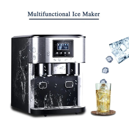 15kg Countertop Ice Making Machine Chewable Ice Cube Nugget Ice Maker with Side Tank Home Kitchen Office Bar Ice Water Maker