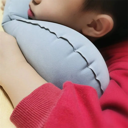 Portable U Shape Inflatable Travel Pillow Adjustable Travel Inflatable Neck Pillow Air Cushion for Airplanes Traveling JAF059