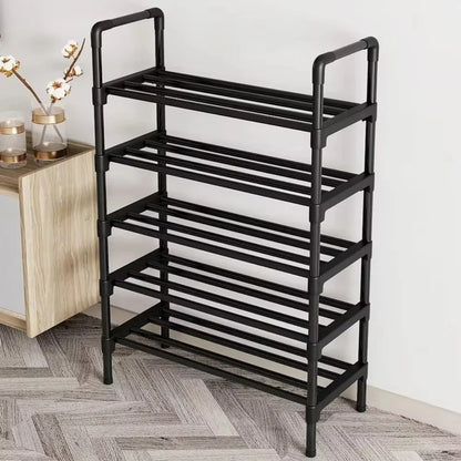 Simple Metal Shoe Rack Multilaye Metal Shoes Rack Space Saving And Simple Shoes Shelves Cabints Space Black Elevated Shoe Racks