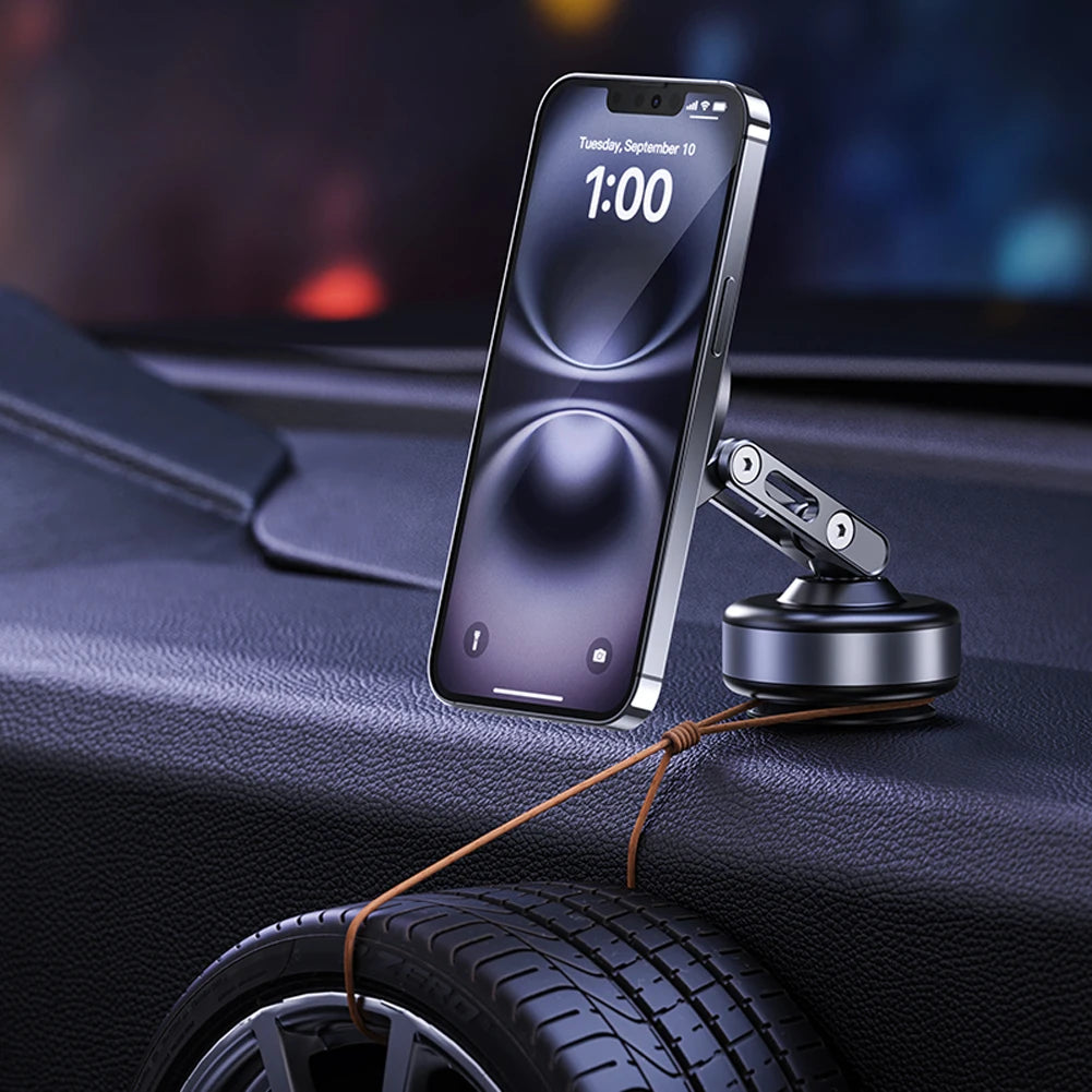 Foldable Magnetic Electric Vacuum Car Phone Holder 360° Rotating Vacuum Suction Mobile Phone Holder for Smartphones 4.7Inch+