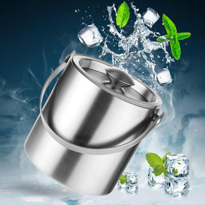 304 3L Stainless Steel Ice Bucket Portable Double Wall Insulated with Lid Hotel Wine Champagne Beverage Beer Tools