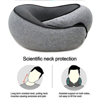 Travel Neck Pillow Memory Foam U-shaped Pillow Portable Adjustable Soft Neck Support Noon Break Sleep Pillows