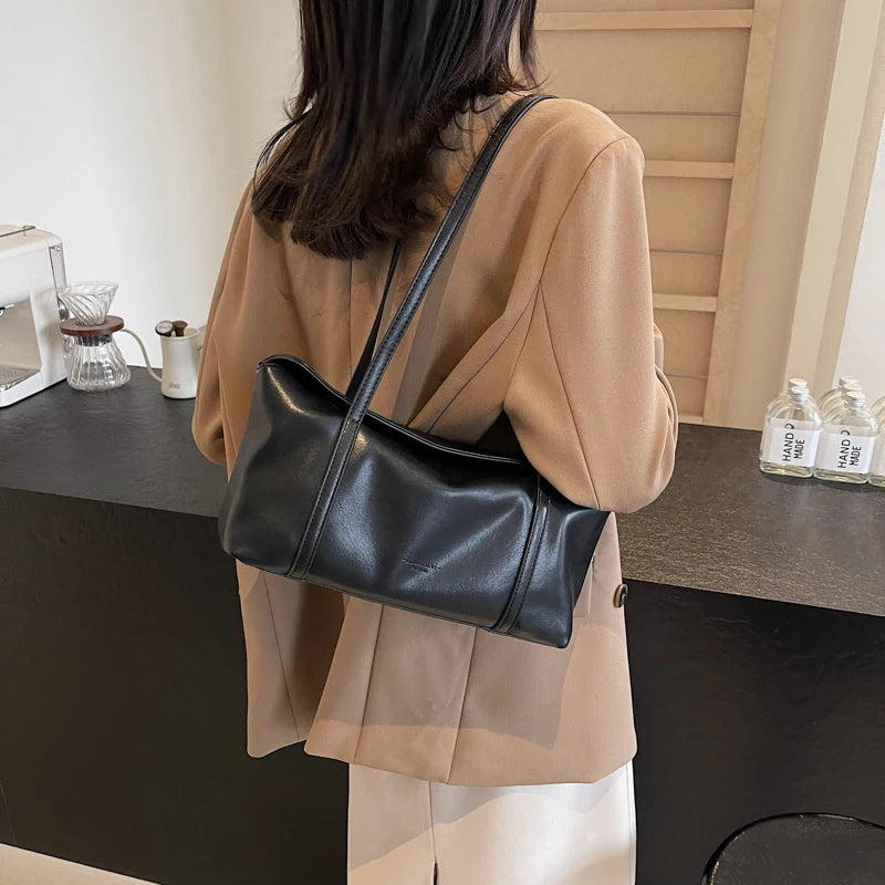 Trendy Top Handle Shoulder Bag for Women Luxury Tote Handbag Purse Y2K Clutch Hobo Bag Zipper Crossbody Bags Casual Commuter Bag