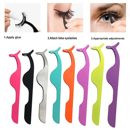 Tweezers For False Eyelashes Solid Color Eyelash Extension Clip Professional Lash Extension Tweezers Beauty Makeup Tools