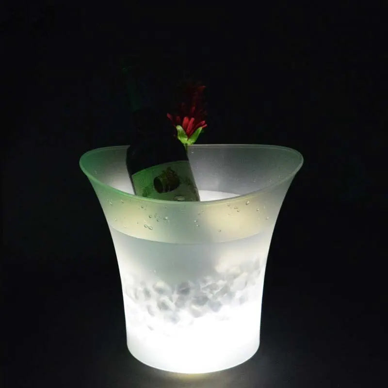 5L 6 Color LED Ice Bucket Waterproof Plastic Light Up Champagne Beer Buckets For Bars Nightclubs Night Party