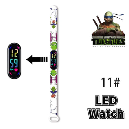 Pokemon Ninja Turtles Children's Watch Anime Character Luminous Bracelet LED Touch Waterproof Sports Kids Watches Gifts Toys