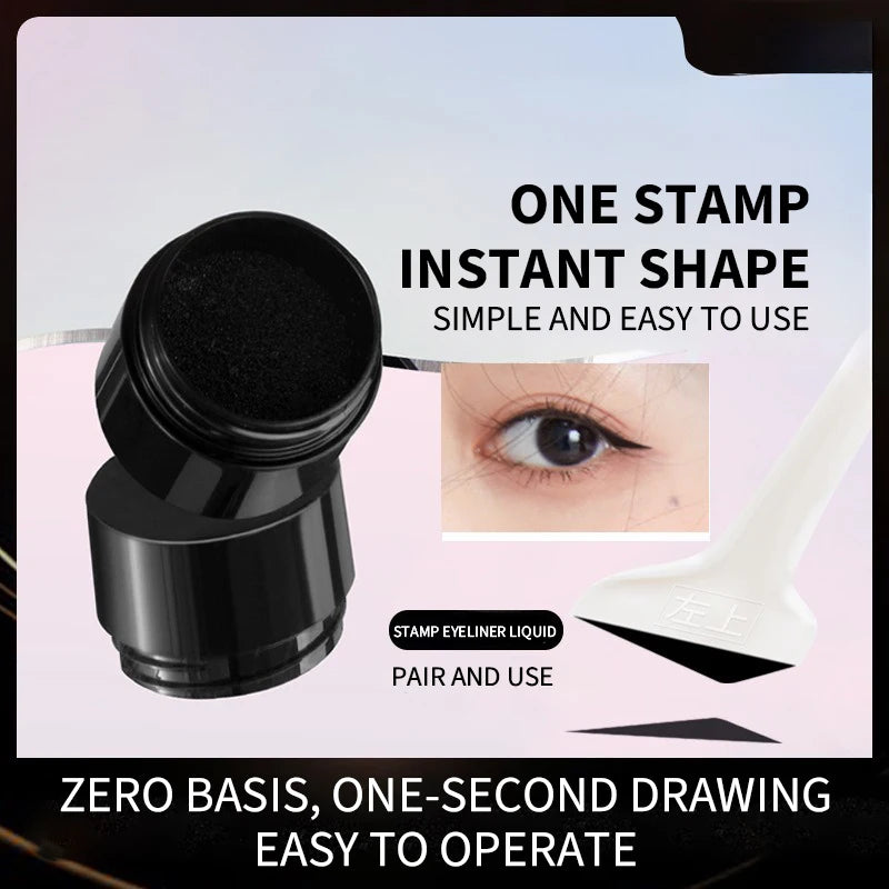 Waterproof Lower Eyelash Stamp Set New Easy To Use Quick Dry Eye Liner Portable 0.01mm Tip Lower Lash Stamp With Ink 2 In 1