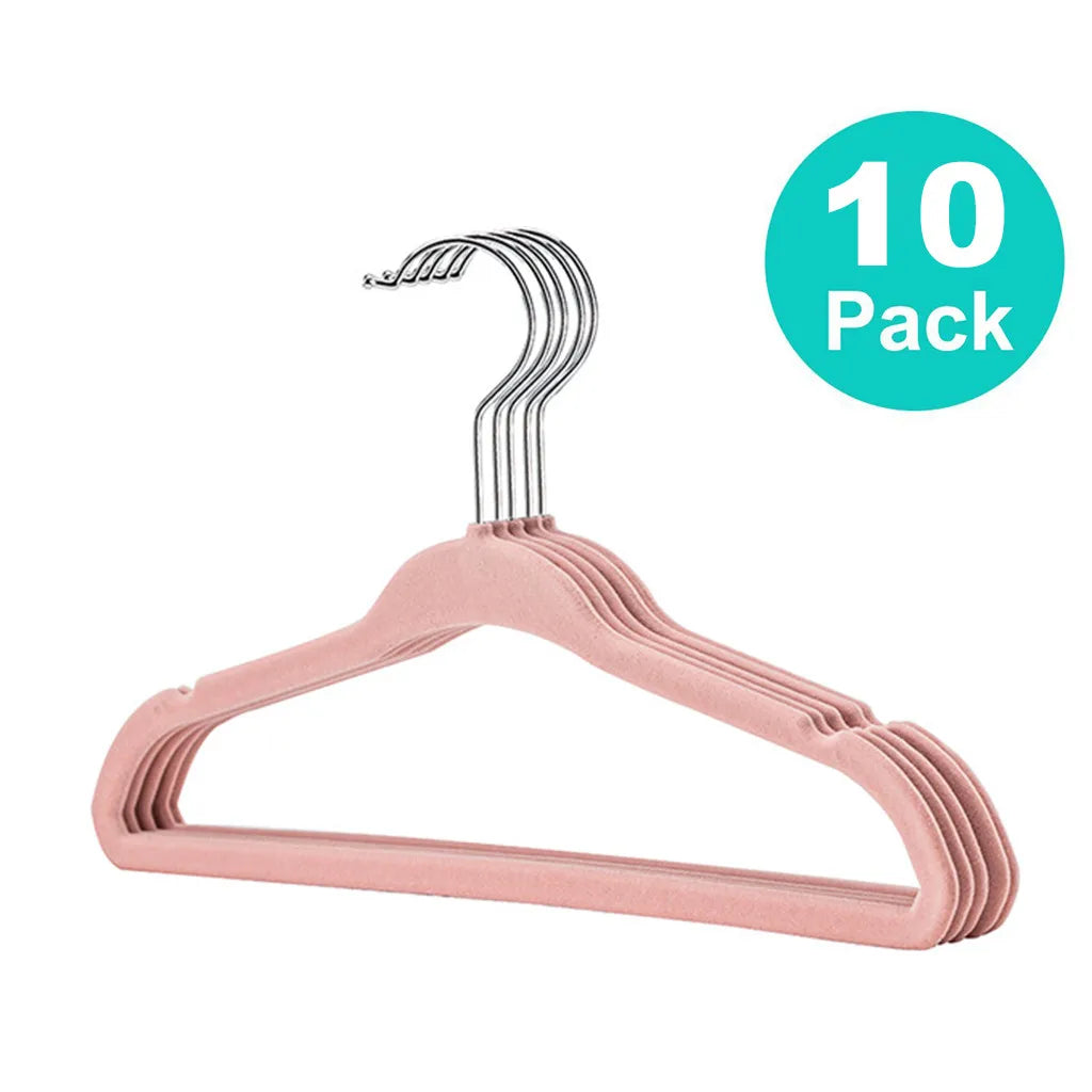 10/20/30Pcs Baby Non-Slip Velvet Hangers Space Saving 360 Degree Swivel Hook Flocked Felt Kids Clothes Drying Rack Organizer