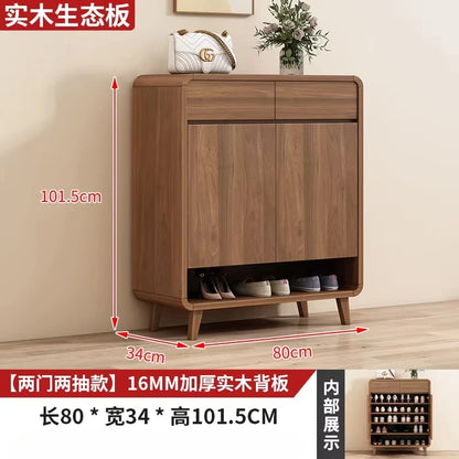 Wooden Entrance Shoe Cabinet Large Capacity Household Cabinet Balcony Foyer Cabinet IndoorZapateros Home Furniture