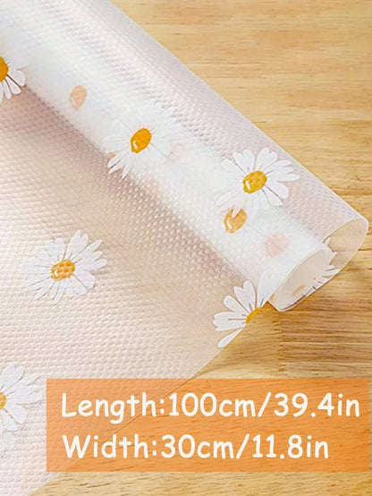 1 Roll Shelf Liner For Kitchen Cabinets EVA Waterproof Fridge Pad Cupboard Mat Easy Placemats Non-Adhesive Drawer Liner Doir Mat