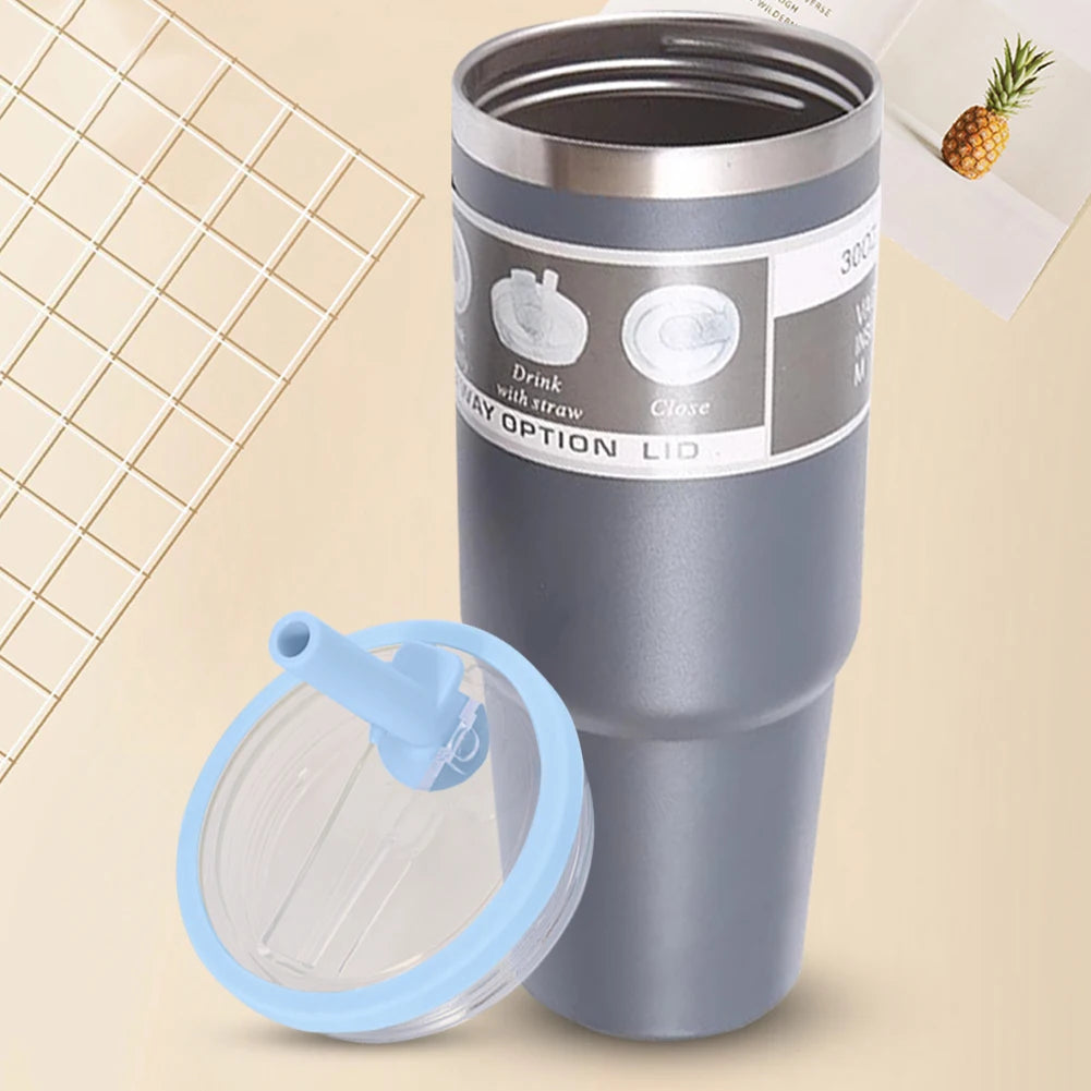 2Pc Dustproof Tumbler Lid Straw Spill Proof Tumbler Cover Replaceble Tumbler Flip Straw Lid for Stanley 30oz Tumbler Accessories