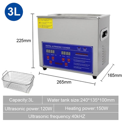 1.3L 2L 3L 6L 10L 15L 22L 30L Ultrasonic Cleaner with Heated Portable Lave-Dishes Washing Machine Diswasher Ultrasound Cleaner