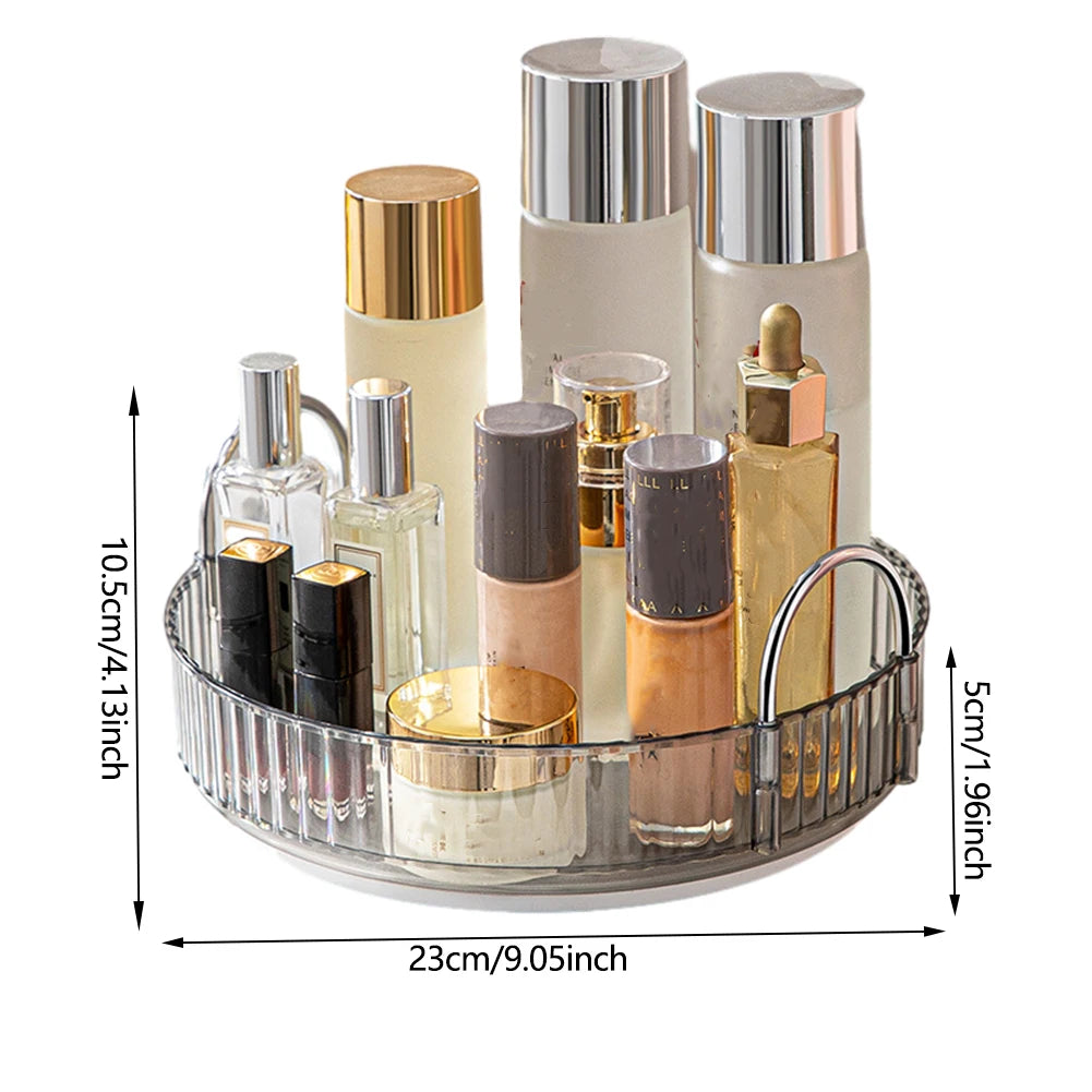 360 Degree Rotation Make Up Organizer Box Transparent Fashion Cosmetic Organizer Multi-Function Detachable Dressing Table