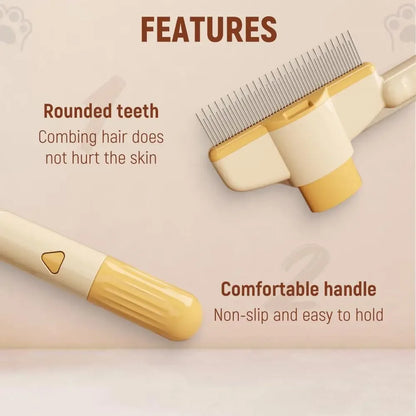 Pet Comb Professional Open Knot Pet Hair Removal Brush Durable Self Cleaning Dog Cat Grooming Massage Brush Pet Accessories Dog