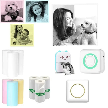 57x25mm Mini Printer Paper Thermal Label Sticker Color Photo White Self-Adhesive Paper For Mini Portable Pocket Mobile Printer