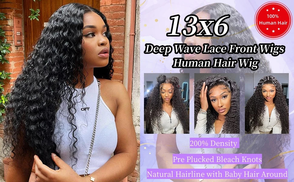 30 40 Inch Loose Deep Wave 13x6 Hd Lace Frontal Wig 360 Full Lace Curly Human Hair Wigs for Women 13x4 Water Wave Lace Front Wig