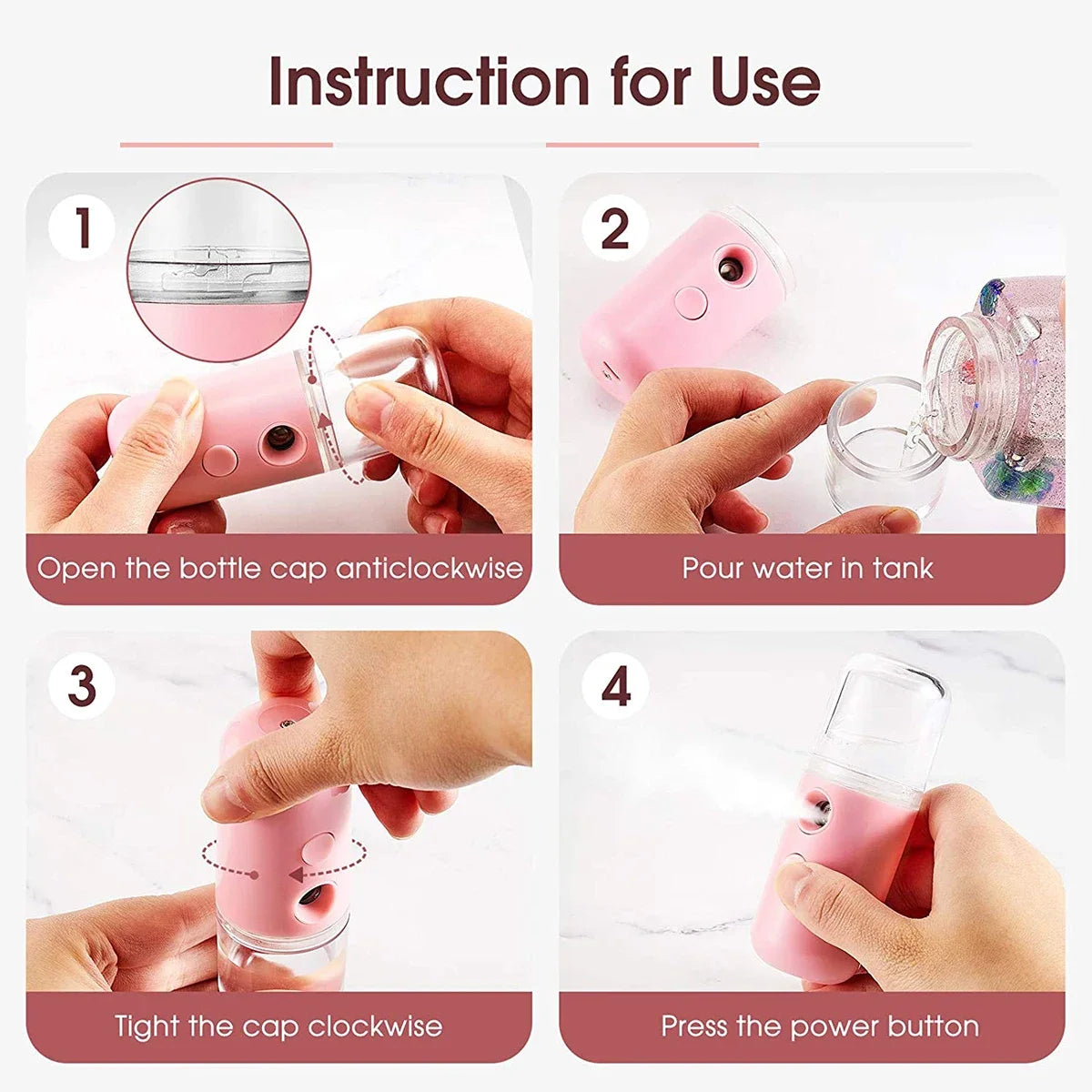 USB Portable 30ml Mini Nano Mist Sprayer Face Spray Facial Steamer Moisturizing Air Humidifier Skin Care Beauty Instruments