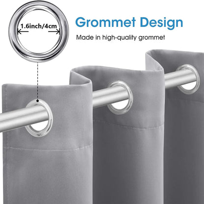 4 Panels Set Grommet Blackout Curtains for Bedroom and Living Room - Thermal Insulated Room Darkening Curtains