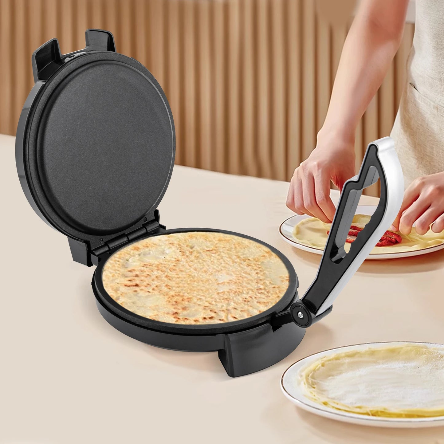 Electric Chapati Roti Maker 1200 W Electric Chapati Maker Naan Roti Press Machine Tortilla Maker for Pancakes