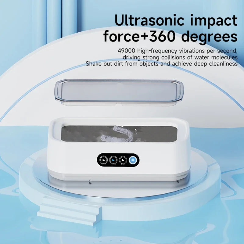 Xiaomi Ultrasonic Cleaning Machine 50,000Hz Glasses Cleaning Machine 650ML Large Capacity Jewelry Braces Professional Cleaner