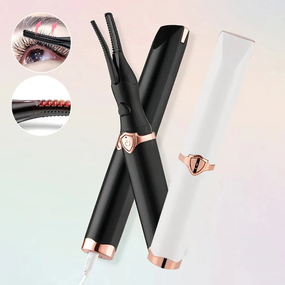 Electric 3 Gears Heated Eyelash Curler for Women Makeup Beauty Tools USB Rechargeable Eyelashes Curler Long Lasting Hold