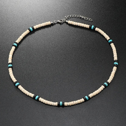 Vintage Coconut Shell Turquoise Chains Necklaces for Women Men's Surfing Choker Luxury Holiday Jewelry Collares