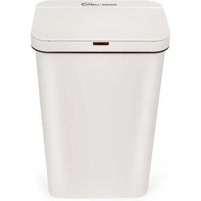 13 Gallon Touchless Sensor Trash Can, Rectangle Garbage Bin, Perfect for Home, Kitchen, Office, White