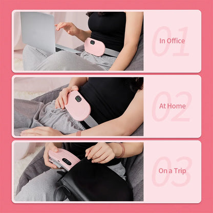 Wireless Abdominal Heating Massager Pad Relieve Menstrual Pain Warm Lady Uterus Belt Hot Compress Waist Back Vibrating Artifact