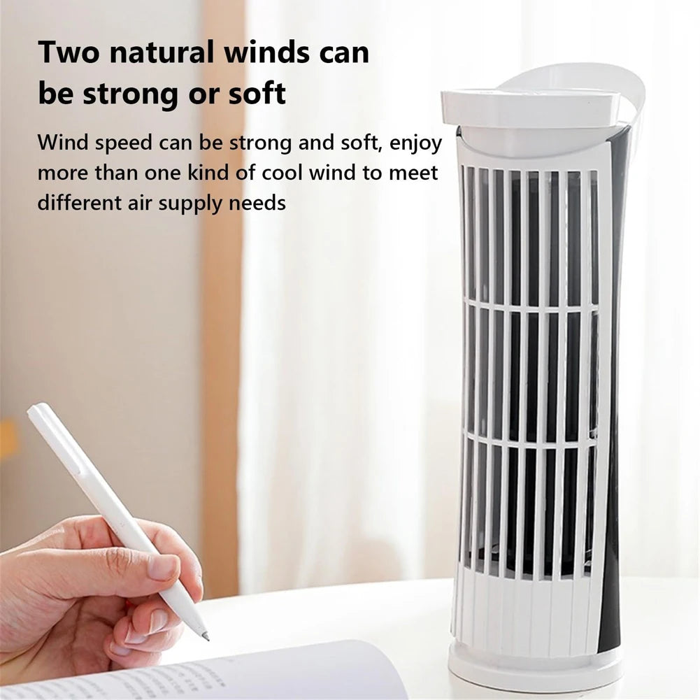 USB Desk Standing Fan Electric Bladeless Fan with LED Lights USB Rechargeable Cooling Fan for Office Home Table Bedroom