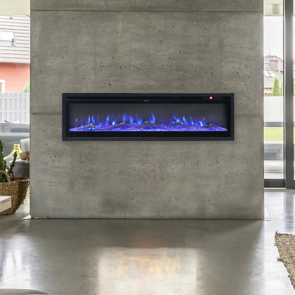 KOMORE 3 in 1 Electric Fireplace with Remote 12 Flame Colours 1500W, Automatic Safety Shutoff, 40&50&60 Inch