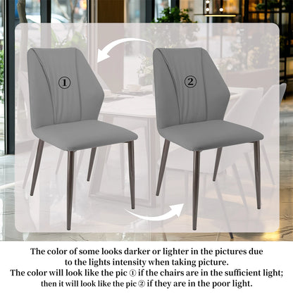 Upholstered PU Leather Dining Chair Set of 2 Kitchen High Back Armless Side Dinner Chairs for Living Room, Kitchen