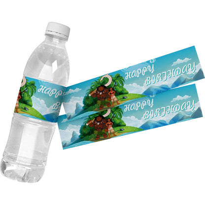 24pcs Disney Moana Water Bottle Wraps self-adhesive Sticker Label Baptism Baby Shower packing Birthday Party Decoration Supplies