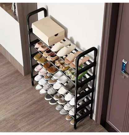 Simple Metal Shoe Rack Multilaye Metal Shoes Rack Space Saving And Simple Shoes Shelves Cabints Space Black Elevated Shoe Racks