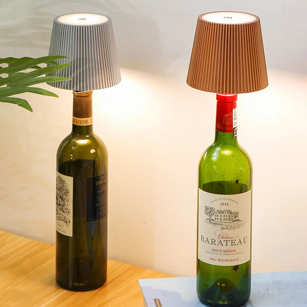 RGB Wireless Bottle Lamp Cordless Desk Lamp Rechargeable Portable Bottle Light Head Touch Control for Restaurant & Bar ﻿