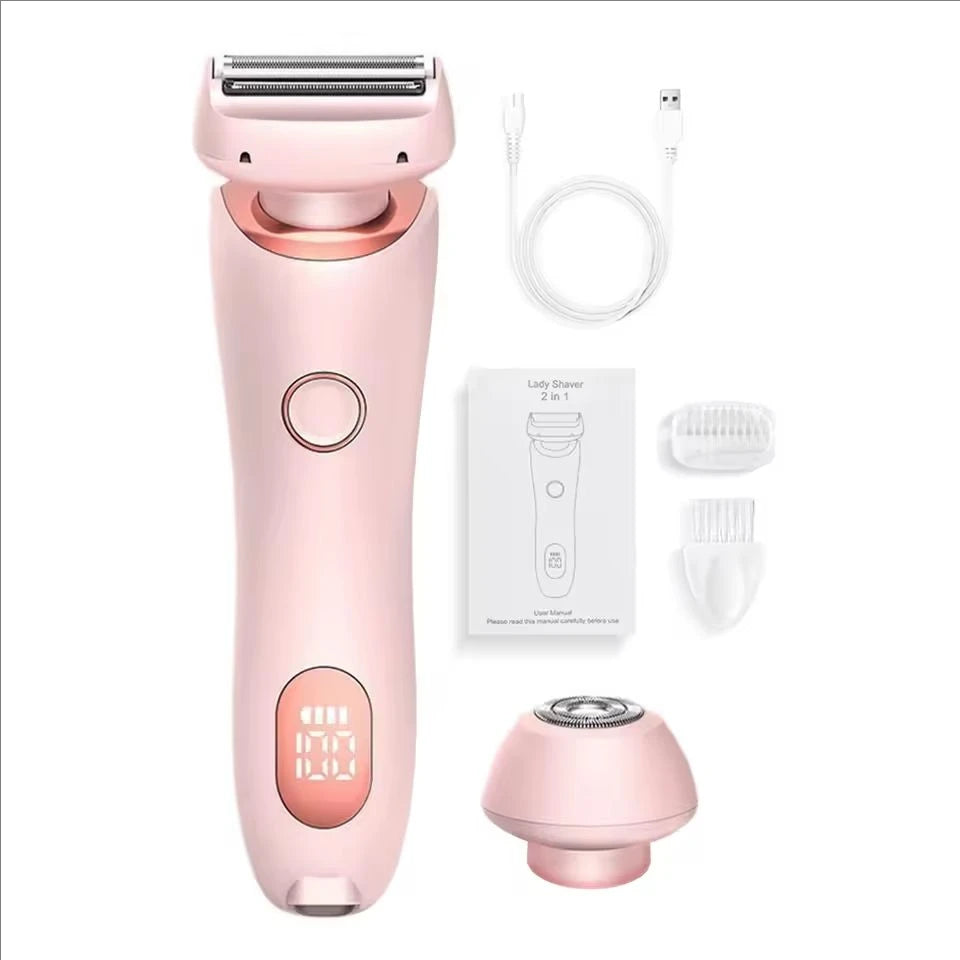 2-in-1 multi-purpose electric hair remover, portable body hair shaver for armpits, legs, bikini area, and private parts hairmer