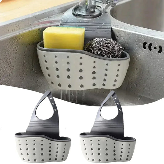 Sink Draining Basket Hanging Bag Faucet Sponge Shelf Dishwashing Sink No-punch Storage Storage Hanging Basket Organizing Rack