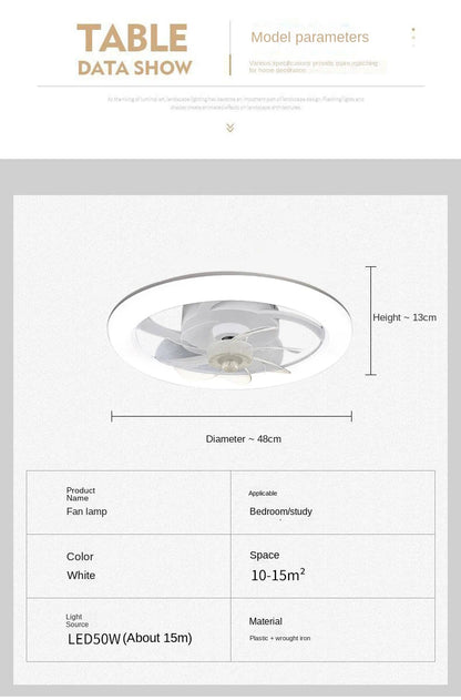 New Ceiling Fan Light Living Room, Bedroom Modern and Simple Home Intelligent Remote Control Restaurant LED Fan Light