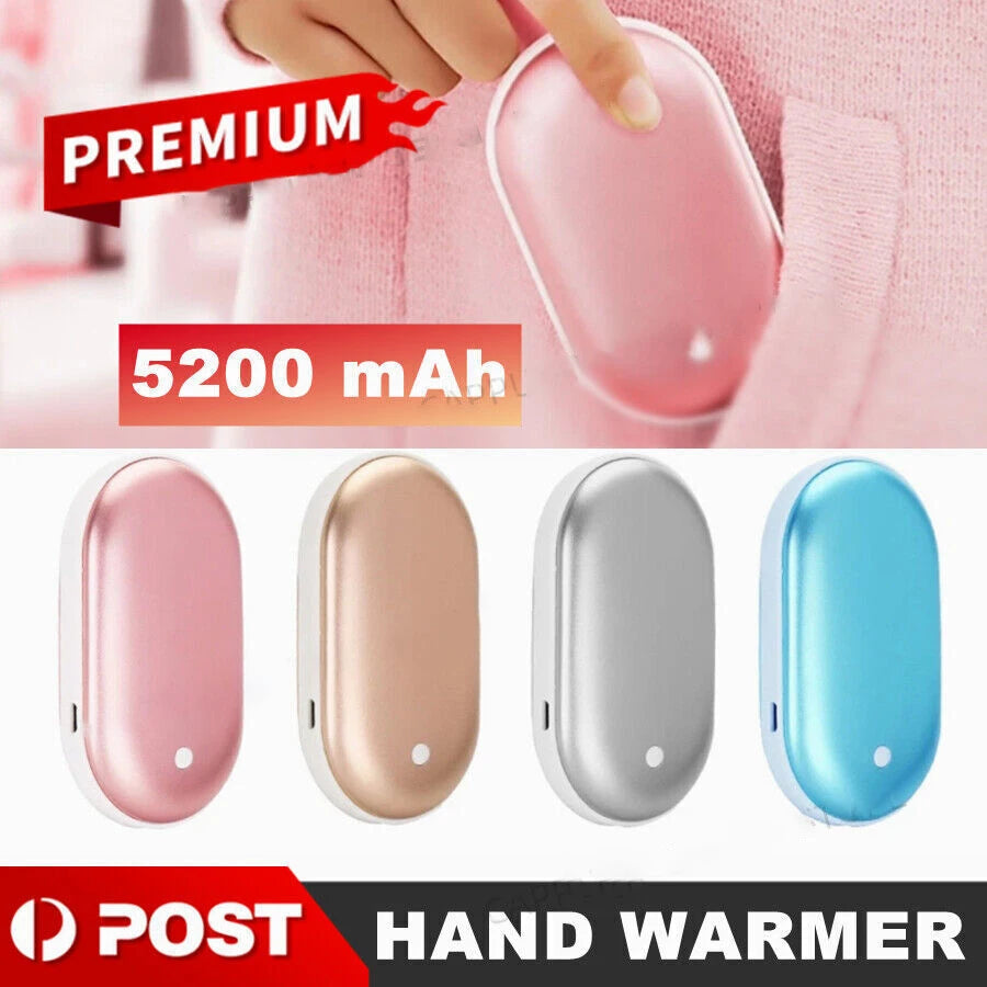 5200Mah Portable Hand Warmer Mini Power Bank USB Rechargeable Winter Heater UK