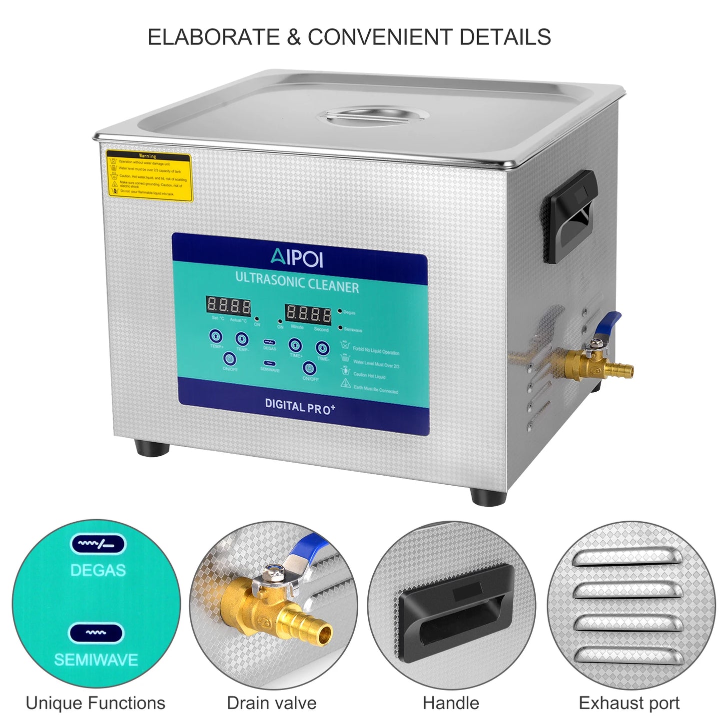 [Ships from UK ] AIPOI Ultrasonic Cleaner 800ml 2L 3.2L 6.5L 10L 15L 22L 30L Home Appliance