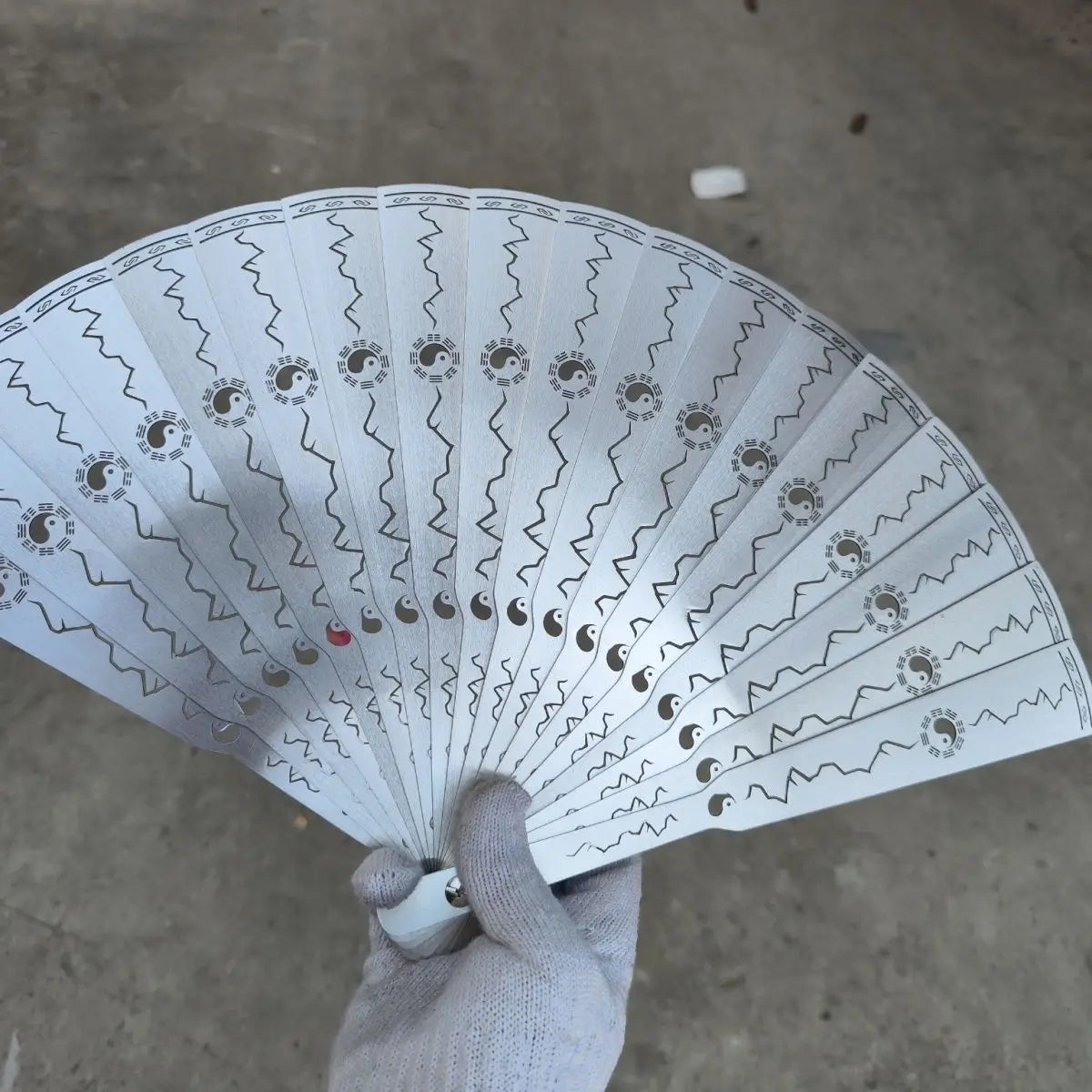 Self-Defense Metal Folding Fan Stainless Steel Fan Ancient Style Hollow Fan Kung Fu Fan Decoration Crafts