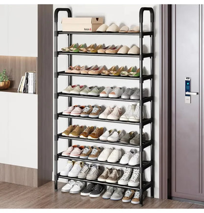 Simple Metal Shoe Rack Multilaye Metal Shoes Rack Space Saving And Simple Shoes Shelves Cabints Space Black Elevated Shoe Racks