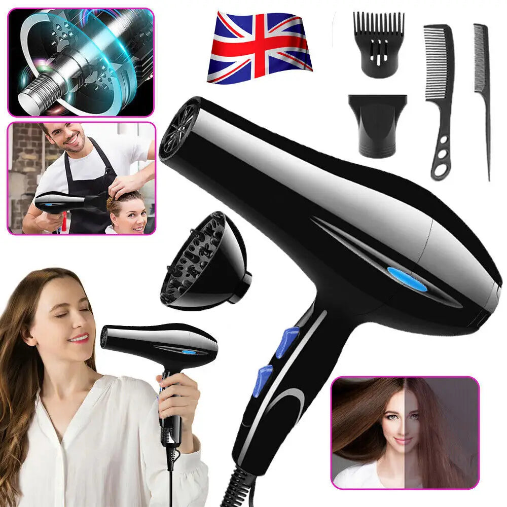 5 In 1 Professional Style 2200W Hair Dryer With Diffuser & Nozzle Salon Styler