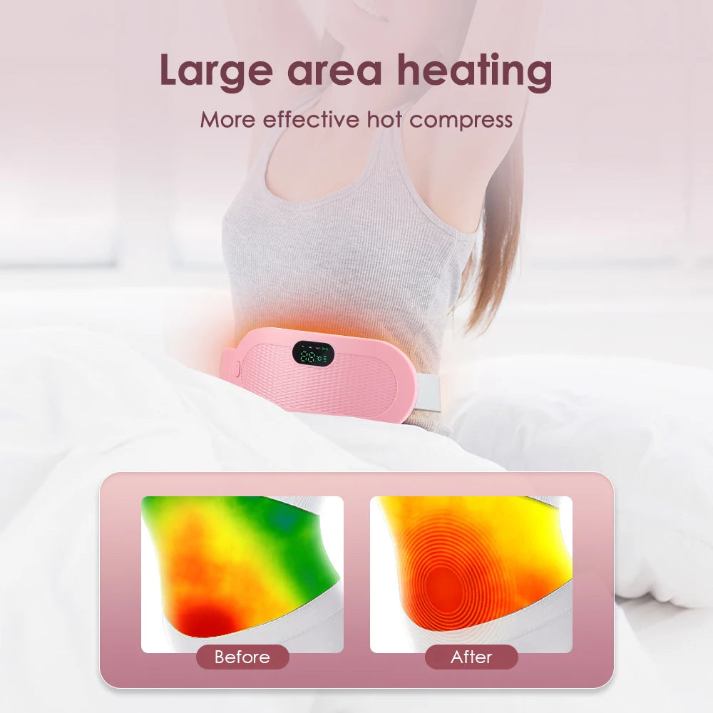 Uterine Warm Belt Multi-functional Hot Compress Vibration Massage Menstrual Pain Relieve Abdomen and Waist USB Charging