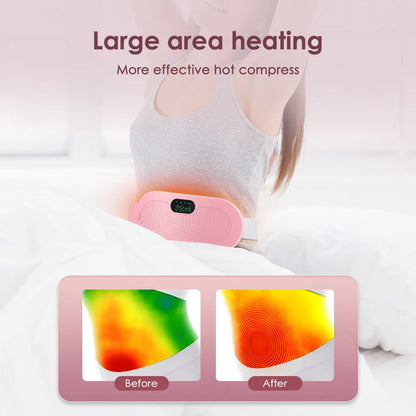 Uterine Warm Belt Multi-functional Hot Compress Vibration Massage Menstrual Pain Relieve Abdomen and Waist USB Charging