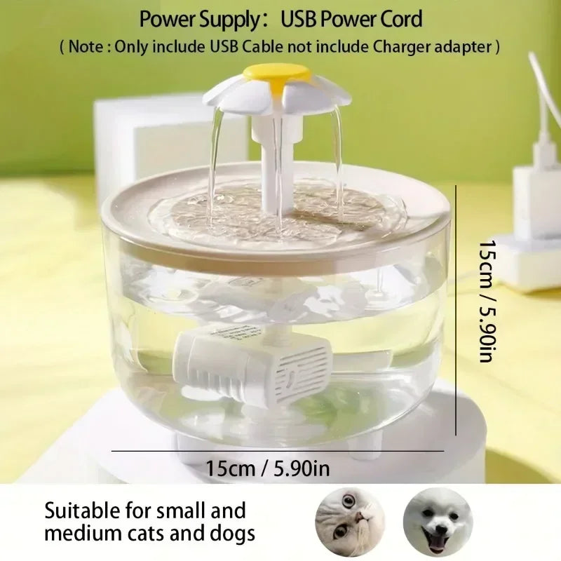 Transparent Pet Drinking Fountain USB Power Automatic Circulation Smart Cat Drinking Fountain Pet Water Feeder