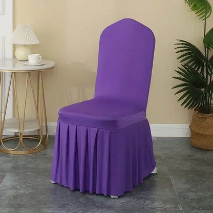 5/10/50/100pcs Pleated skirt Spandex Chair Cover Hotel Banquet Party Events Wedding Decoration Dining Room Seat Protector Covers