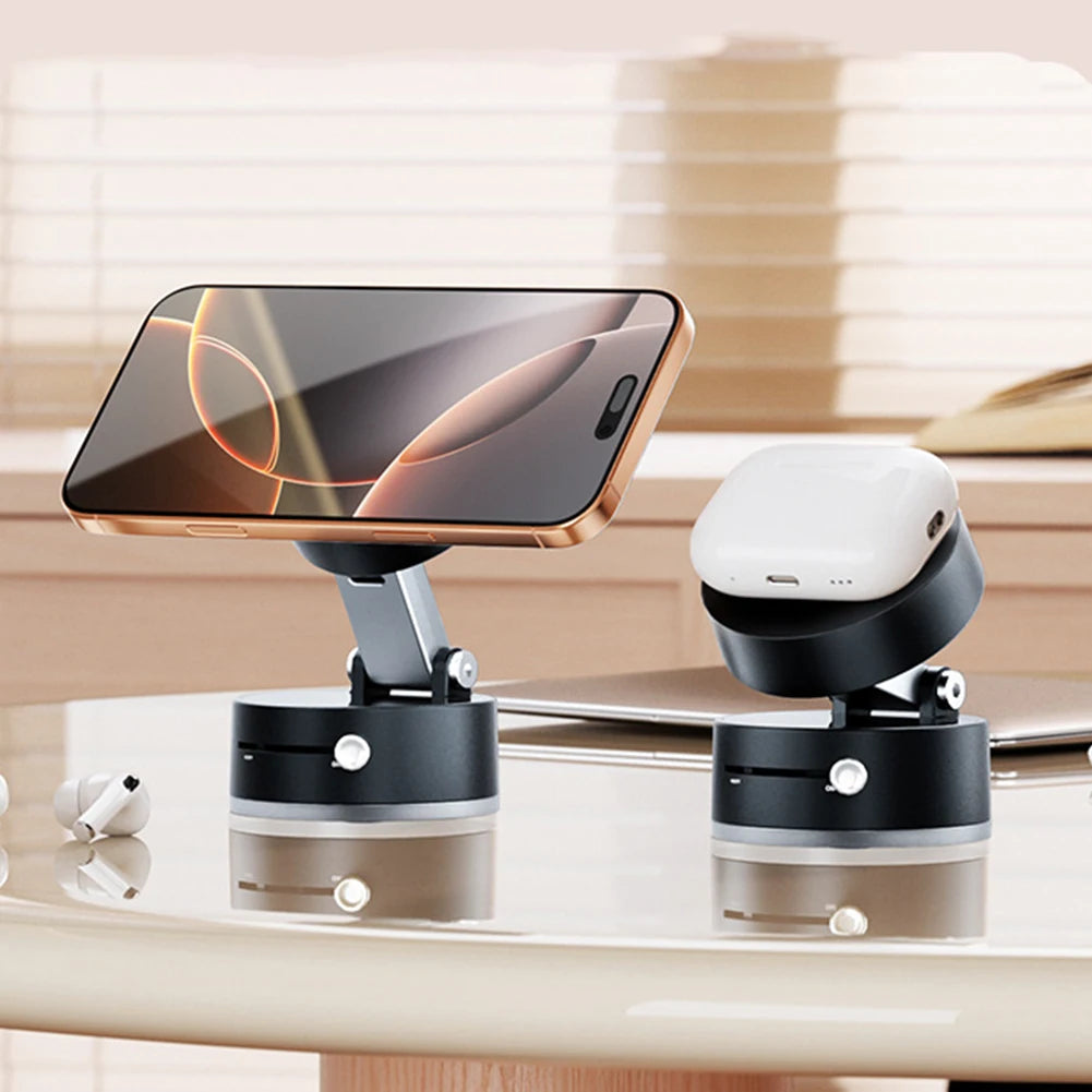 Vacuum Magnetic Suction Cup Folding Swivel Stand Car Mount Bracket For MagSafe Vacuum Swivel Stand iPhone Samsung Phone Holder ﻿