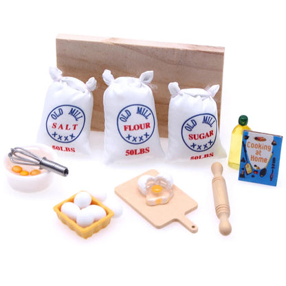 1Set Dollhouse Miniature Simulation Whisk Flour Bag Modle DIY Doll House Accessories Furniture Decor