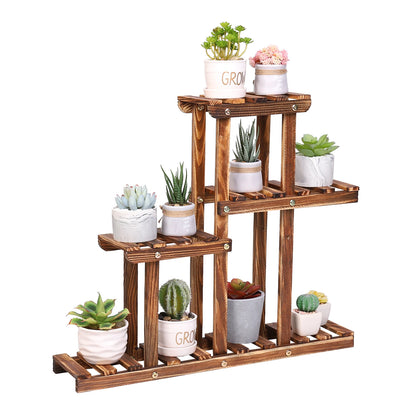 Pine Wood Plant Stand, Indoor and Outdoor, Multiple Flower Pot Holder, Shelf Desk Rack, Storage Ladder Display